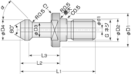 プルスタッド,プルボルト寸法図